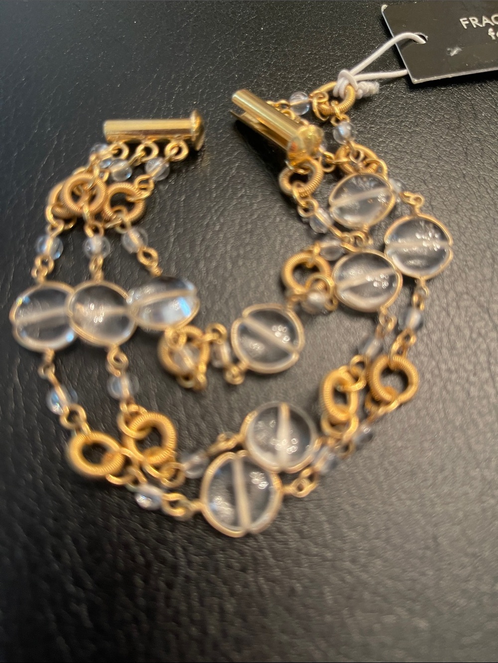 OFF FIFTH Collections Gold-Tone Bracelet with Clear Bead Accents